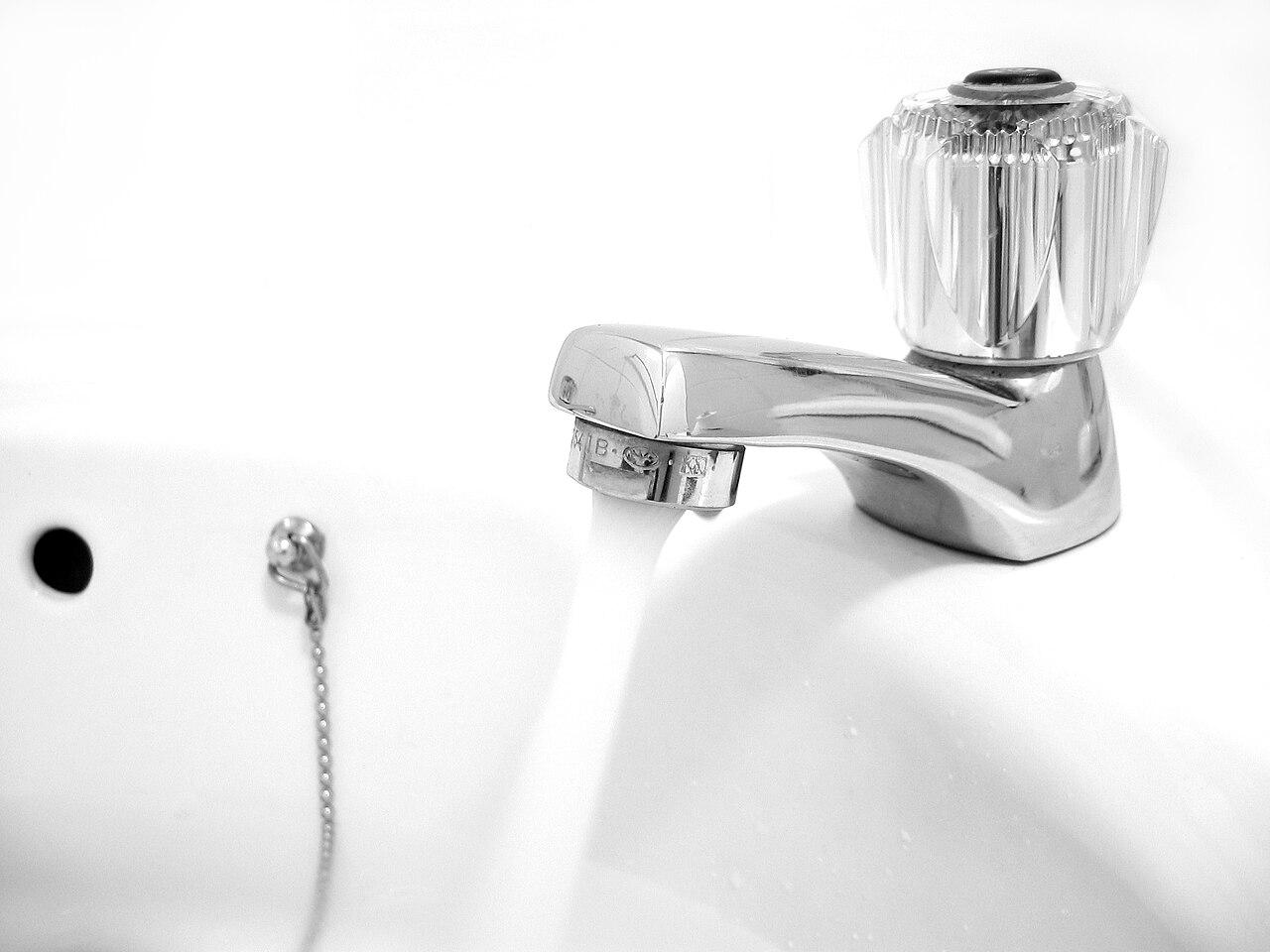 Water running from a domestic tap